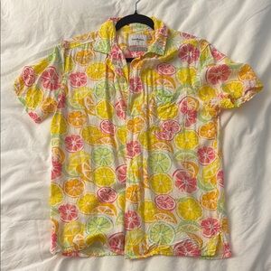 Goodfellow & Co Citrus Print Men's Shirt - Pink, Yellow, Green